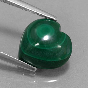 4.49克拉天然孔雀石，心形，不透明