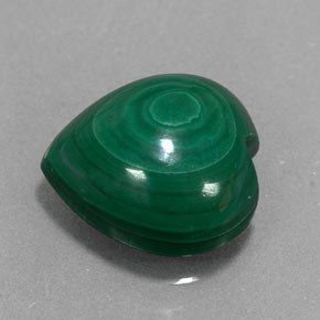 5.50克拉天然绿色孔雀石，心形，10.9×10.8毫米，不透明