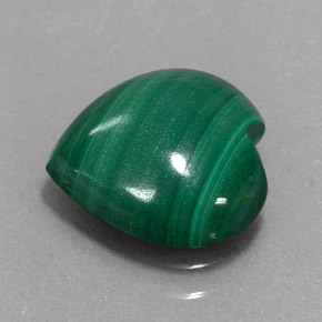 3.97克拉天然绿色孔雀石，心形，11.1×10.8毫米，不透明