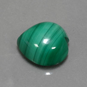 4.58克拉天然绿色孔雀石，心形，9.9×9.7毫米，不透明