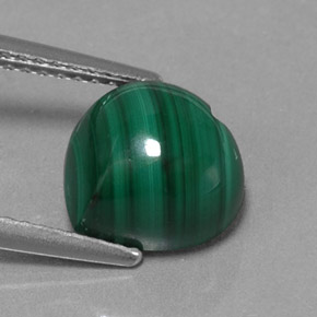 4.38克拉天然绿色孔雀石，心形，9.2×9.1毫米，不透明