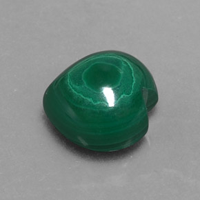 3.97克拉天然绿色孔雀石，心形，9.2×8.8毫米，不透明