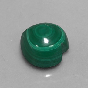 3.89克拉天然绿色孔雀石，心形，8.9×8.7毫米，不透明