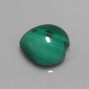3.37克拉天然绿色孔雀石，心形，8.9×8.8毫米，不透明