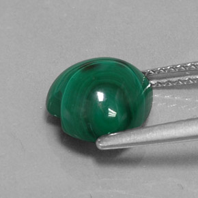 3.37克拉天然绿色孔雀石，心形，8.9×8.8毫米，不透明