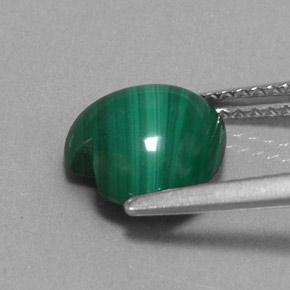 3.03克拉天然绿色孔雀石，心形，8.9×8.8毫米，不透明