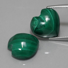 克拉天然孔雀石，心形，不透明