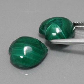 克拉天然孔雀石，心形，不透明