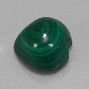 7.66克拉天然绿色孔雀石，心形，11.1×10.8毫米，不透明