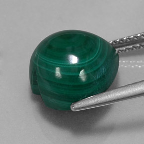 7.66克拉天然绿色孔雀石，心形，11.1×10.8毫米，不透明