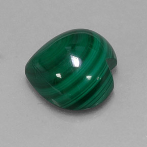 5.54克拉天然绿色孔雀石，心形，10.9×10.6毫米，不透明