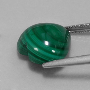 5.54克拉天然绿色孔雀石，心形，10.9×10.6毫米，不透明