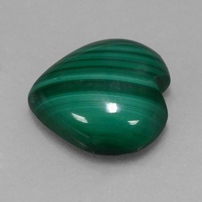 5.95克拉天然绿色孔雀石，心形，12×11.8毫米，不透明
