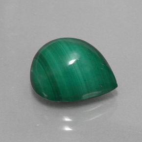9.50克拉天然绿色孔雀石，梨形，13.3×11.2毫米，不透明
