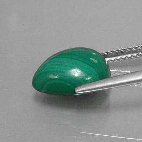 6.39克拉天然孔雀石，梨形，不透明