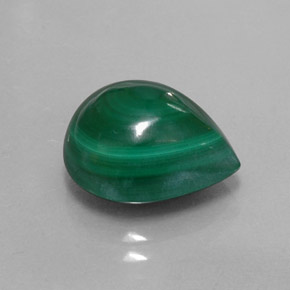 8.16克拉天然绿色孔雀石，梨形，13×10.5毫米，不透明