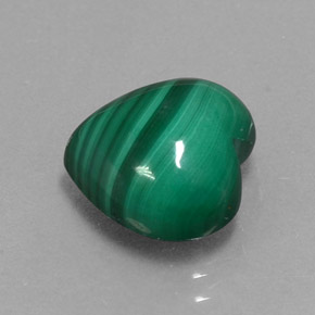 7.34克拉天然绿色孔雀石，心形，11.3×11.1毫米，不透明