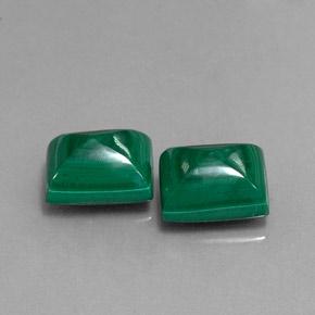 10.35天然多色孔雀石，长方形切工，9.9×8毫米，不透明