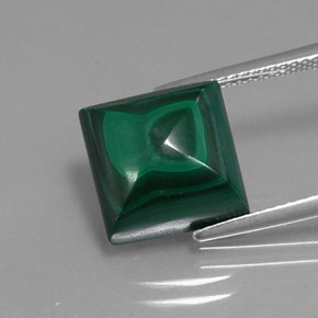 10.66克拉天然绿色孔雀石，方形，11.2×11.2毫米，不透明