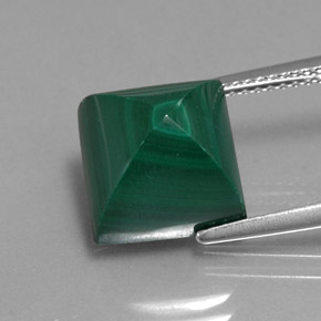10.39克拉天然绿色孔雀石，方形，10.3×10.3毫米，不透明