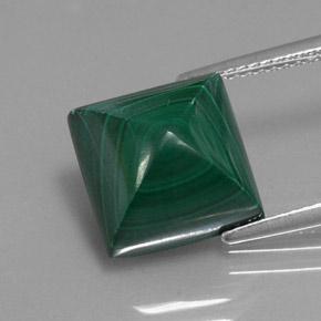 10.59克拉天然绿色孔雀石，方形，11.1×11毫米，不透明