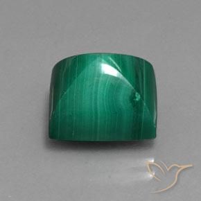 9.78克拉天然绿色孔雀石，长方形切工，11.3×9.2毫米，不透明