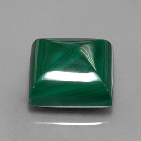 12.37克拉天然绿色孔雀石，方形，12.2×12.2毫米，不透明
