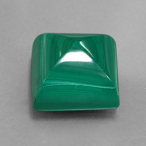 11.21克拉天然绿色孔雀石，方形，11.2×11.1毫米，不透明