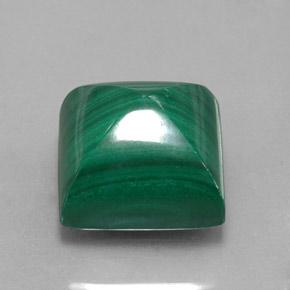 15.78克拉天然绿色孔雀石，方形，12.2×12.1毫米，不透明