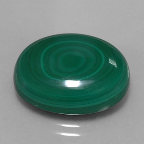 18.06克拉天然绿色孔雀石，椭圆形切割，18.1×15.1毫米，不透明