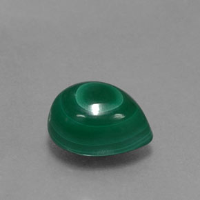 3.08克拉天然绿色孔雀石，梨形，8.8×6.9毫米，不透明