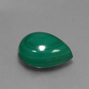 4.09克拉天然绿色孔雀石，梨形，11×8.8毫米，不透明
