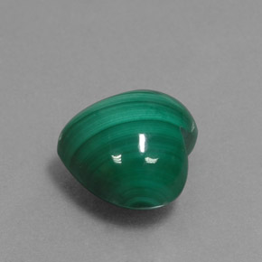 5.81克拉天然绿色孔雀石，心形，10.2×9.9毫米，不透明