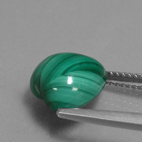 5.81克拉天然绿色孔雀石，心形，10.2×9.9毫米，不透明