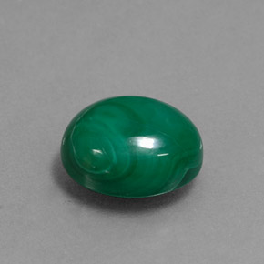 4.25克拉天然绿色孔雀石，椭圆形切割，10.1×8.3毫米，不透明