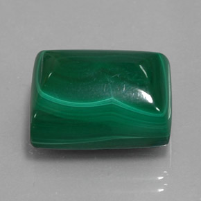 21.76克拉天然绿色孔雀石，长方形切工，15.8×12.6毫米，不透明