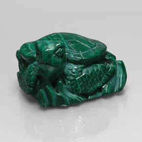 274.20克拉天然绿色孔雀石，异形，36.8×34.5毫米，不透明