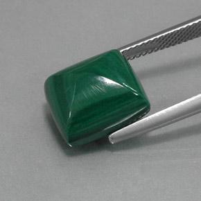 12.79克拉天然绿色孔雀石，长方形切工，12.4×11毫米，不透明