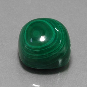 15.44克拉天然绿色孔雀石，垫形剪裁，12.1×12.1毫米，不透明