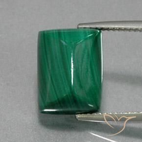 13.82ct 天然 绿色 孔雀石, 狭长方形, 不透明