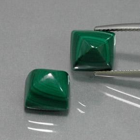 13.98天然绿色孔雀石，方形，9.3×8.4毫米，不透明