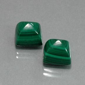 13.98天然绿色孔雀石，方形，9.3×8.4毫米，不透明