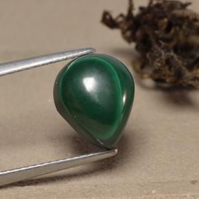 5.60克拉天然绿色孔雀石，梨形，10.8×9毫米，不透明