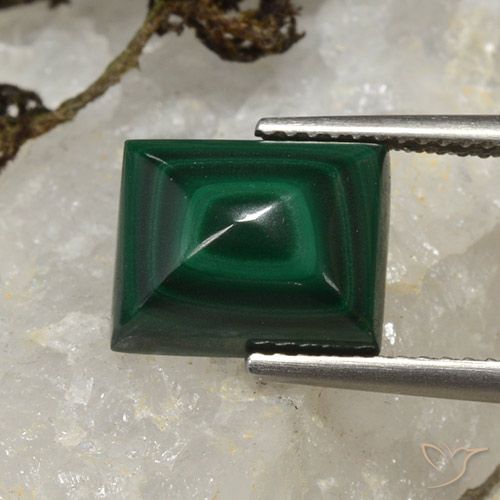 6.17ct 天然 中绿色 孔雀石, 狭长方形, 不透明