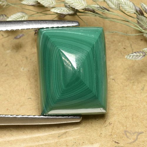 16.70ct 天然 绿色 孔雀石, 狭长方形, 不透明