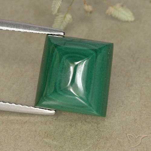 9.52ct 天然 绿色 孔雀石, 正方形, 不透明
