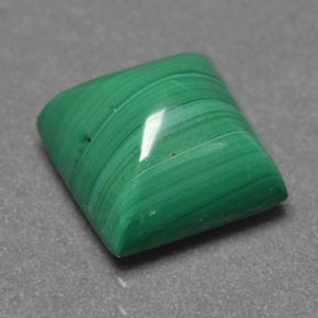 4.58克拉天然绿色孔雀石，方形，8.9×8.7毫米，不透明