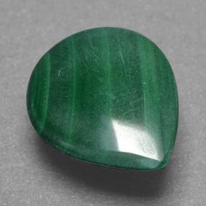 3.90克拉天然绿色孔雀石，梨形，10.9×9毫米，不透明