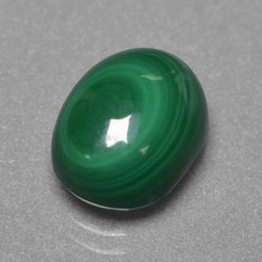 4.40克拉天然绿色孔雀石，椭圆形切割，10.2×7.9毫米，不透明