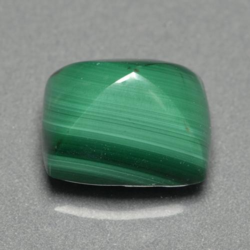 7.49克拉天然绿色孔雀石，垫形剪裁，11.1×9.1毫米，不透明